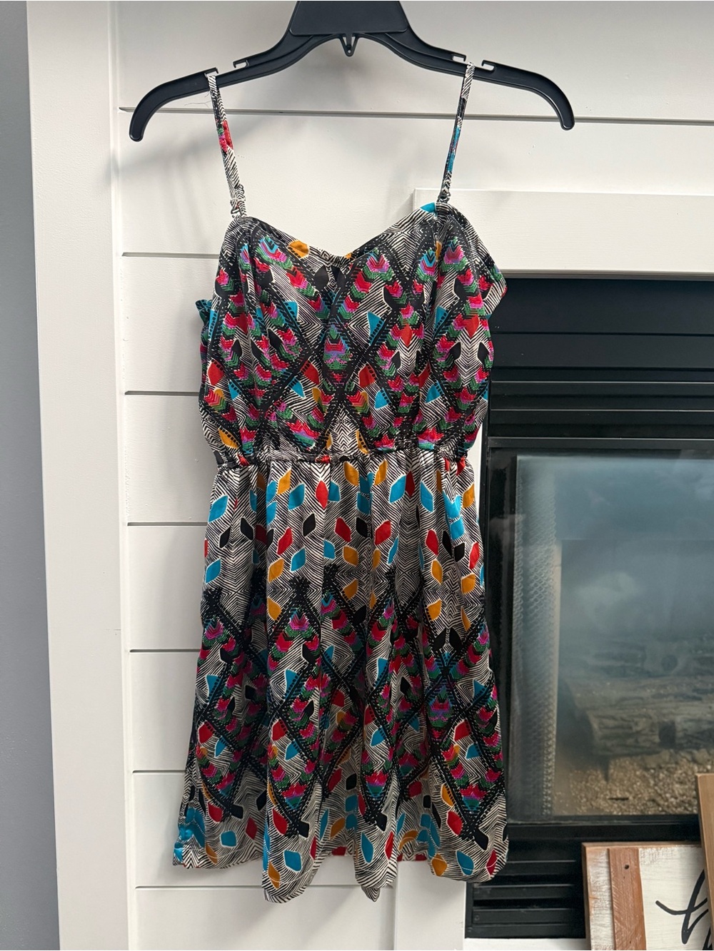Element vintage Spaghetti-Strap Geometric Print Dress in Multicolor size Small